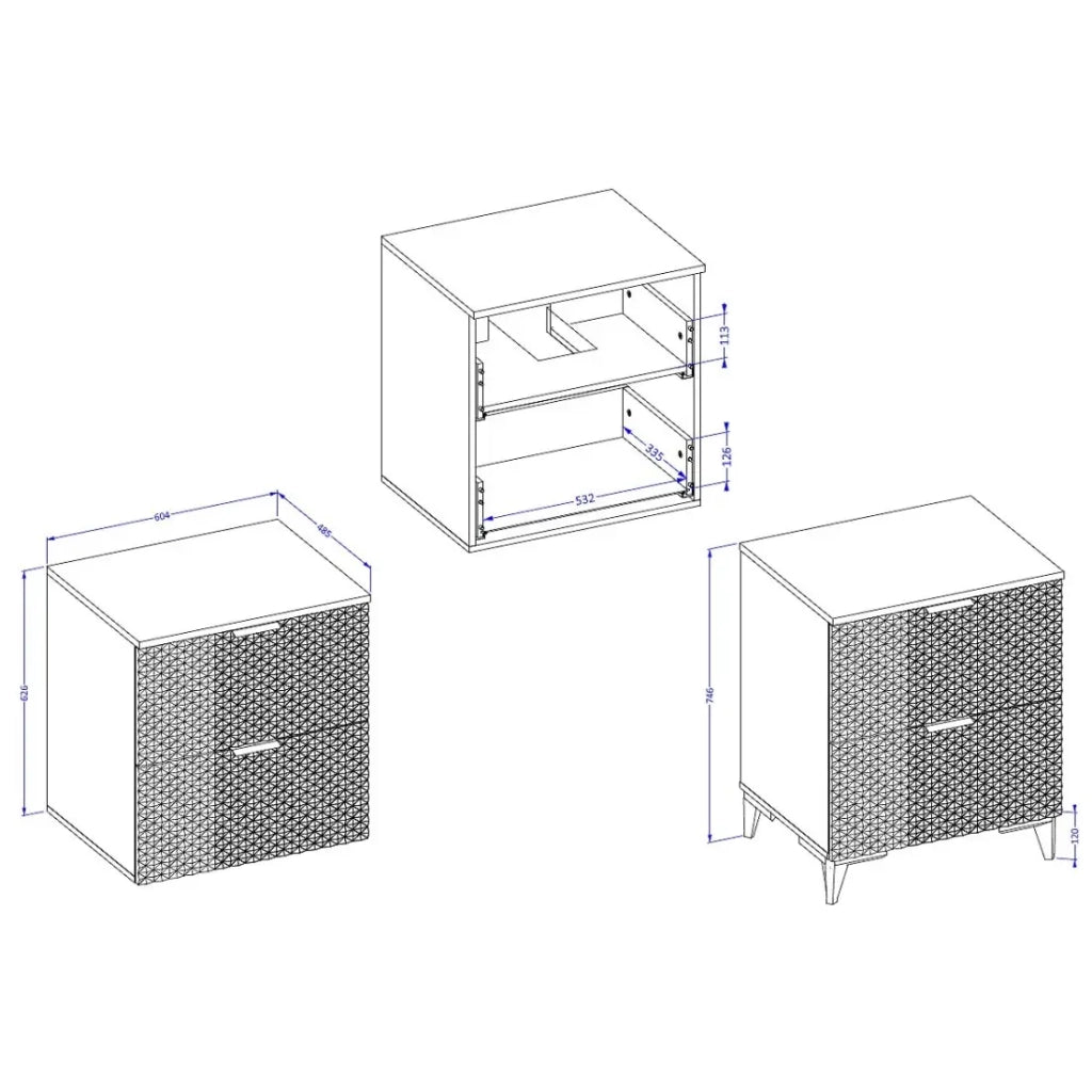 Set di 2 mobili da bagno collezione CHIC in colori bianco e dorato. Mobile sotto lavabo.