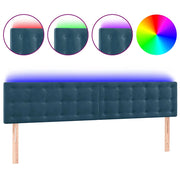 Testiera | Testata a LED Blu Scuro 180x5x78/88 cm in Velluto