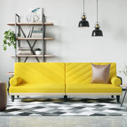 Divano Letto con Braccioli Giallo Chiaro in Tessuto 351935
