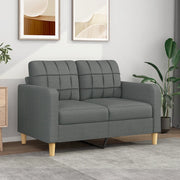 Divano a 2 Posti-Sofa 2 Posti Grigio Scuro 120 cm in Tessuto 498092