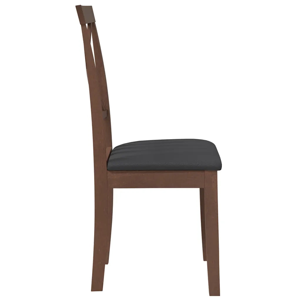Sedie da Pranzo con Cuscini 2 pz | Sedie da cucina Marrone Legno Massello di Hevea