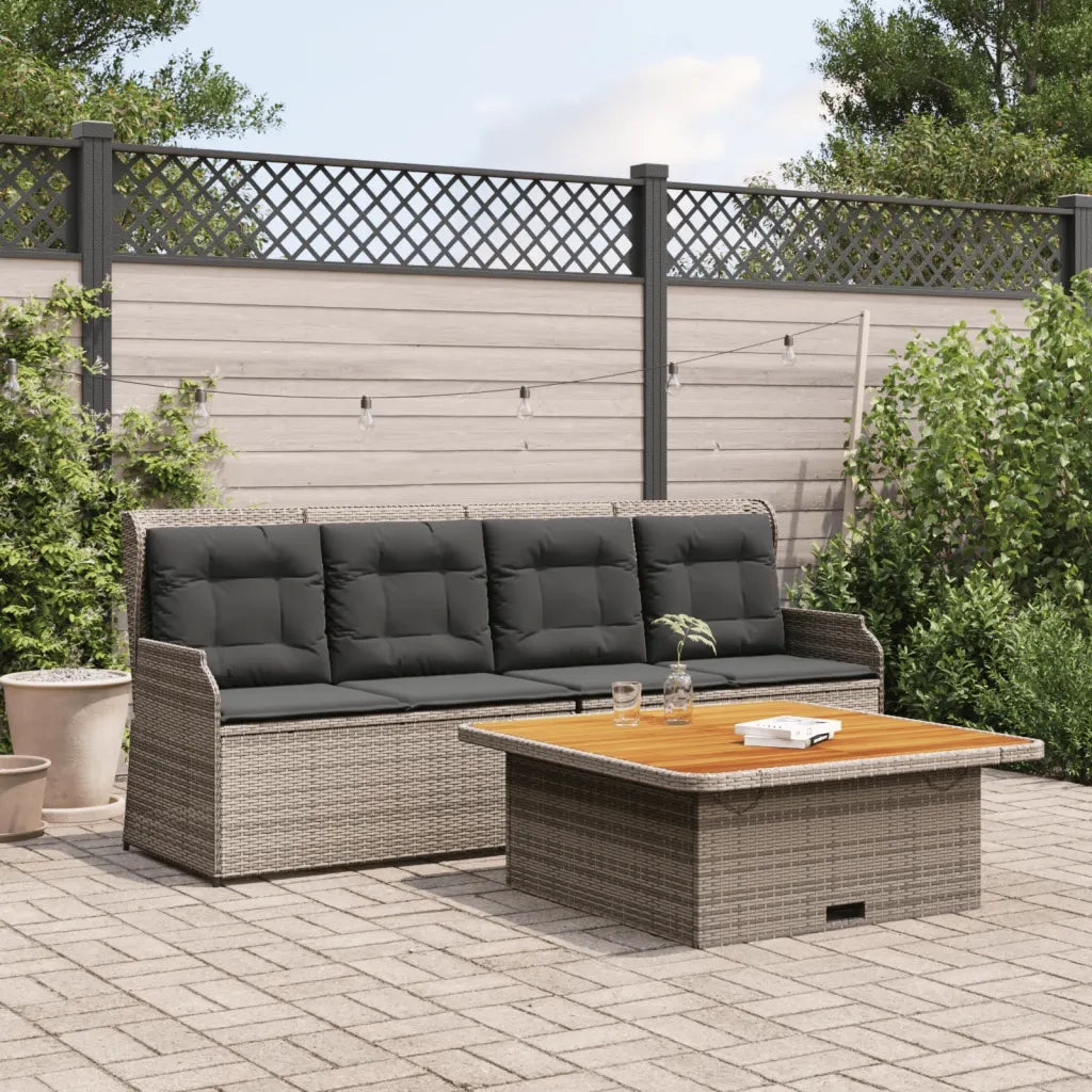 Set Divani da Giardino 3 pz con Cuscini Grigio in Polyrattan 3262588