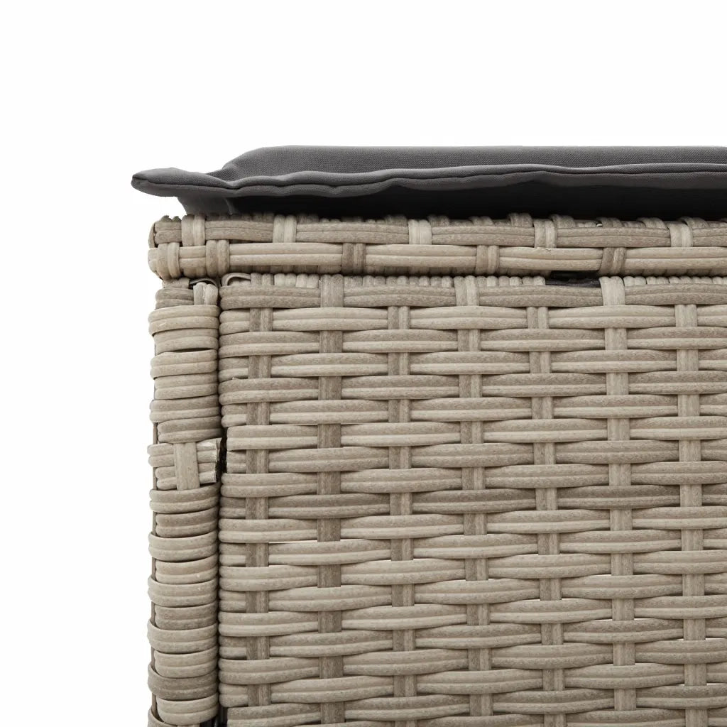 Lettino Prendisole 2 pz con Cuscini Grigio Chiaro in Polyrattan 3261592