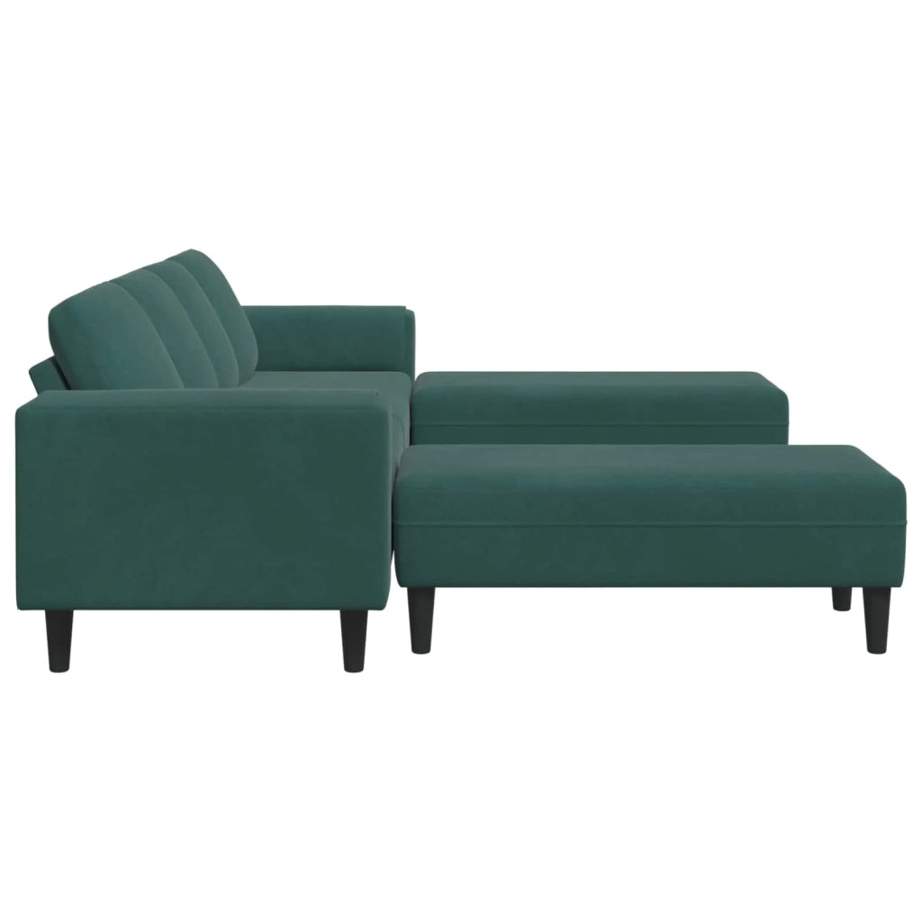Divano per Soggiorno 3 pcs Verde Scuro 250 x 188 x 76 cm 3335124