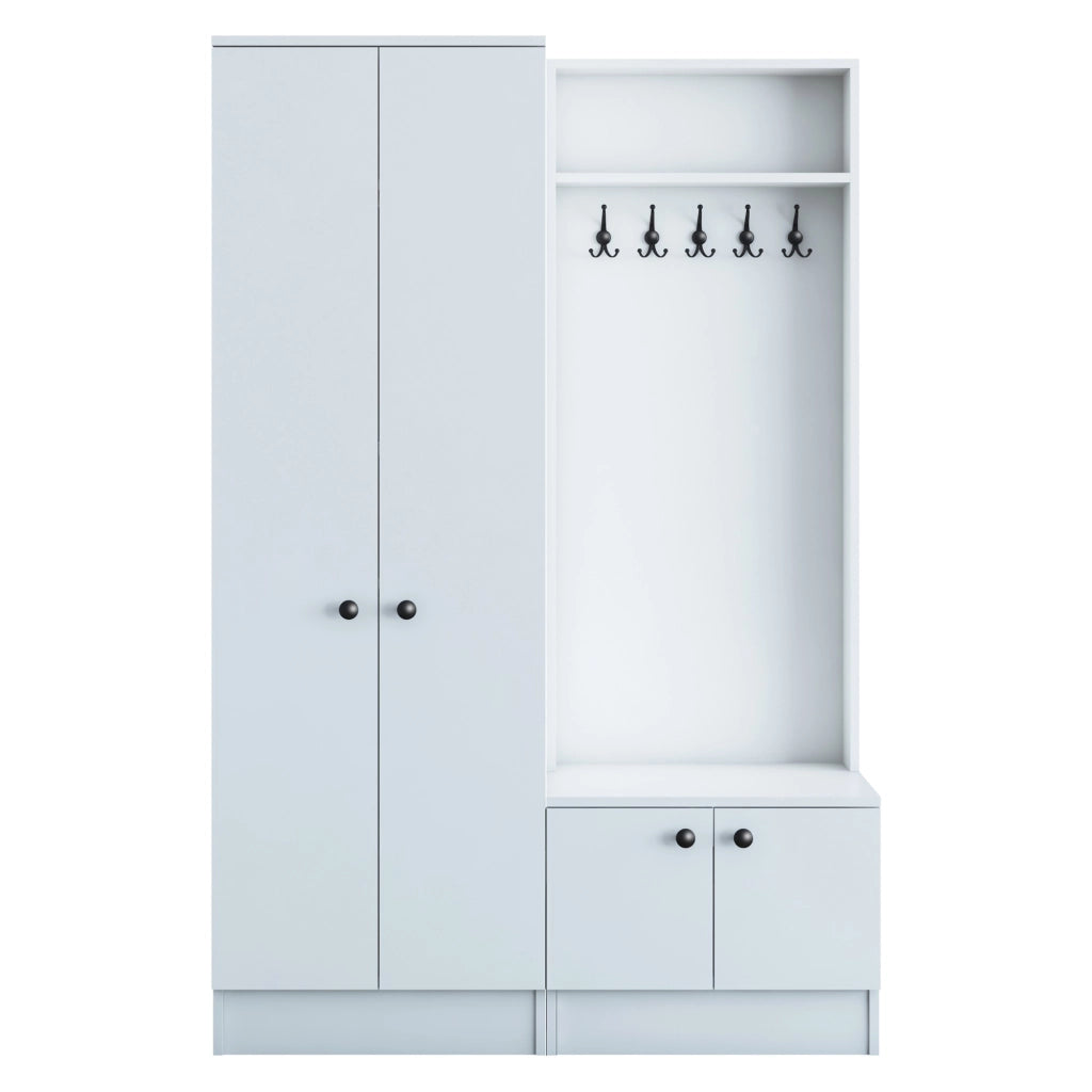 Grue, Mobile da Ingresso 3 Ripiani, 120x37x183h cm Bianco