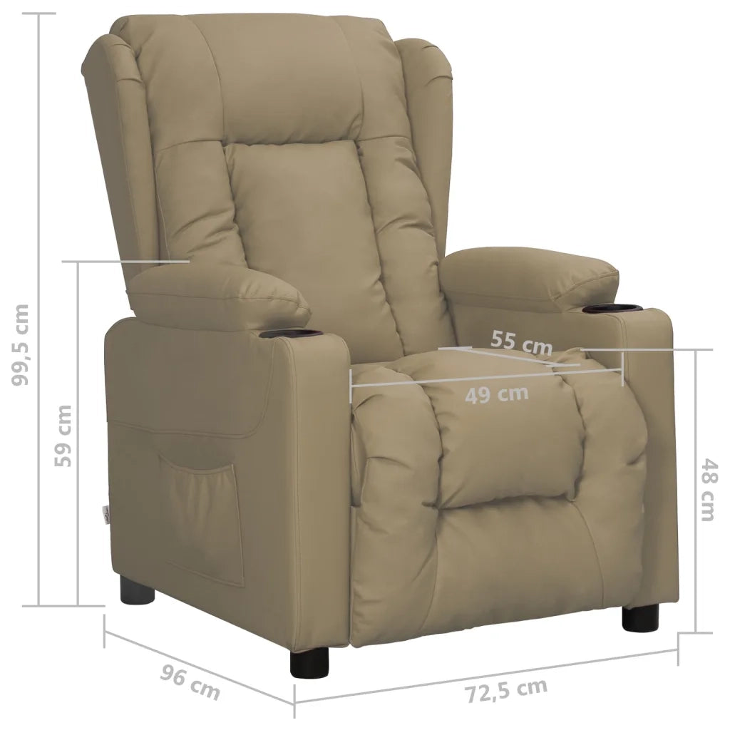 Poltrona Reclinabile Cappuccino in Similpelle 339070
