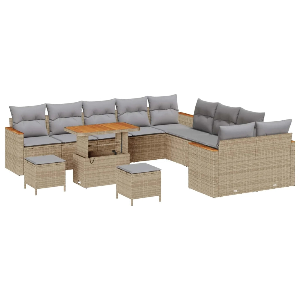 Set Divano da Giardino 13 pcs Beige polyrattan 3362977