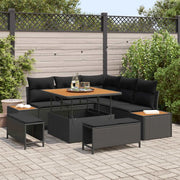 Set Divano da Giardino 8 pcs Nero polyrattan