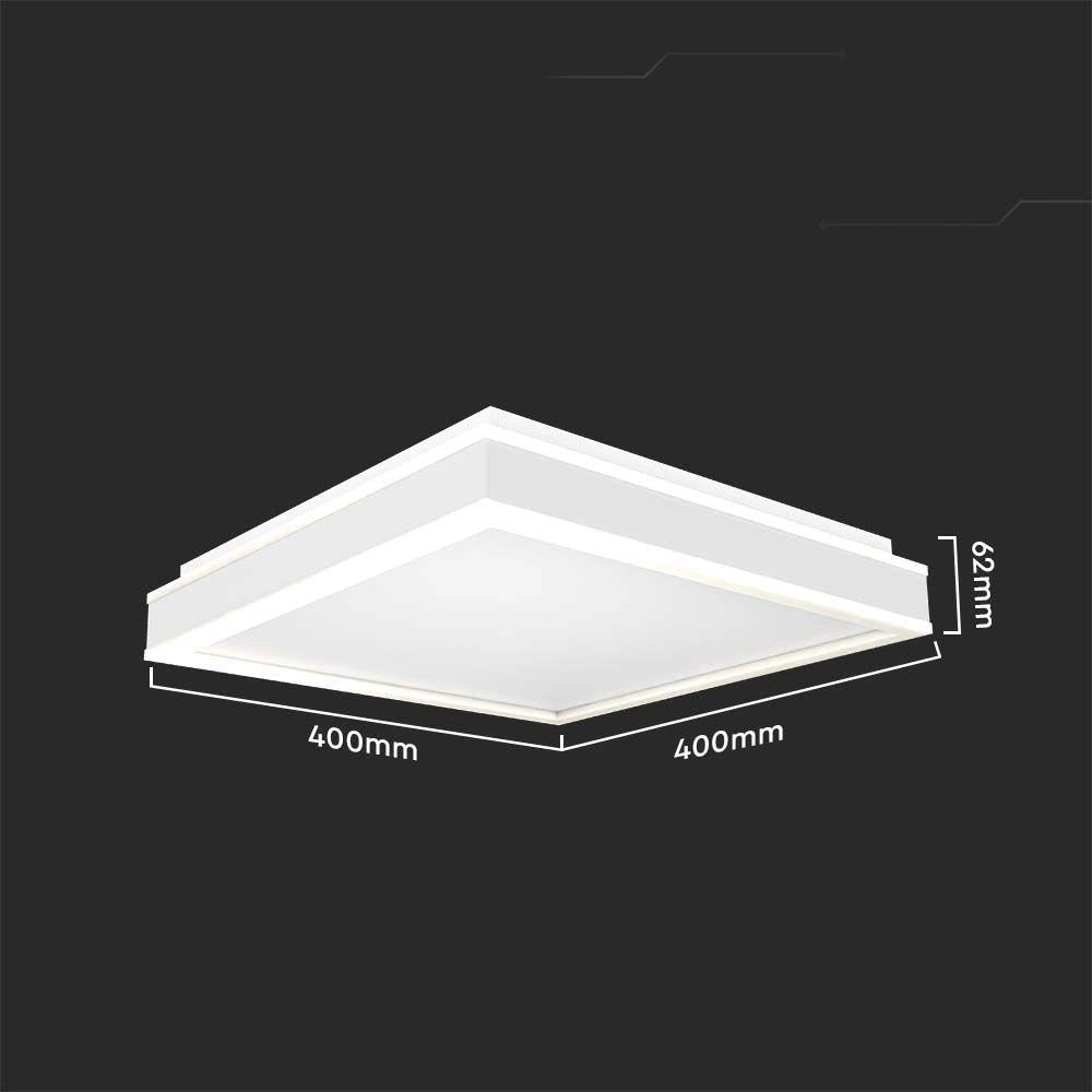 Plafoniera LED V-TAC 38W dimmerabile quadrata bianca 40cm