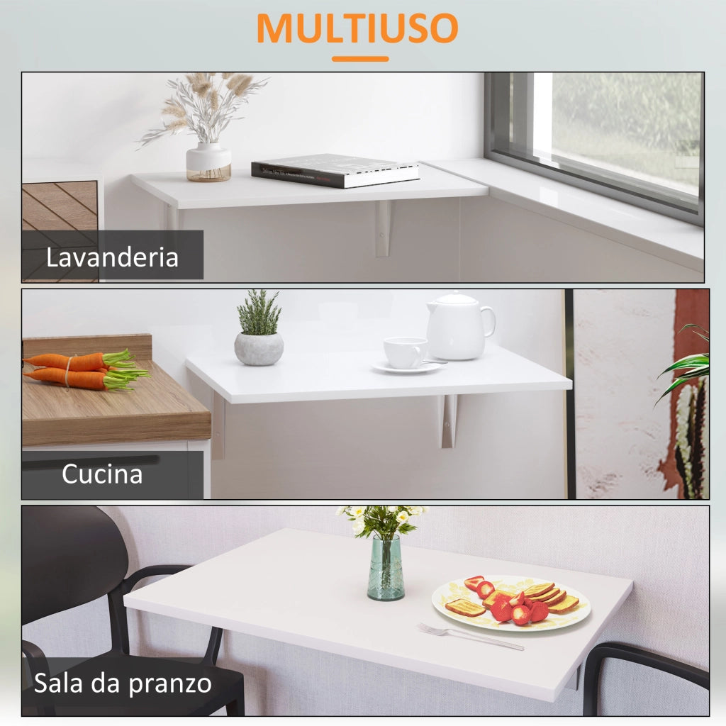 Tavolino pieghevole ¨C Minimal ¨C Bianco, 60x40x20cm