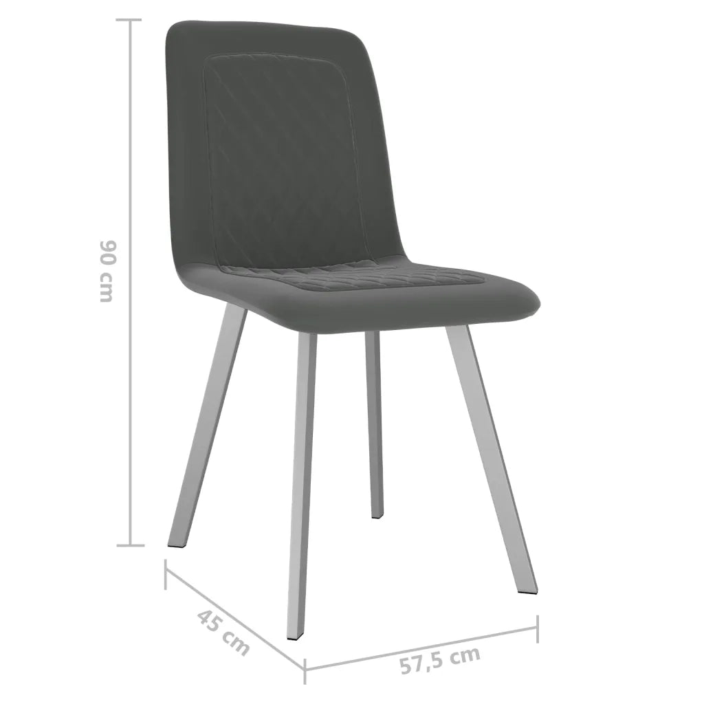 Sedie da Pranzo 2 pz Grigie in Velluto 282569