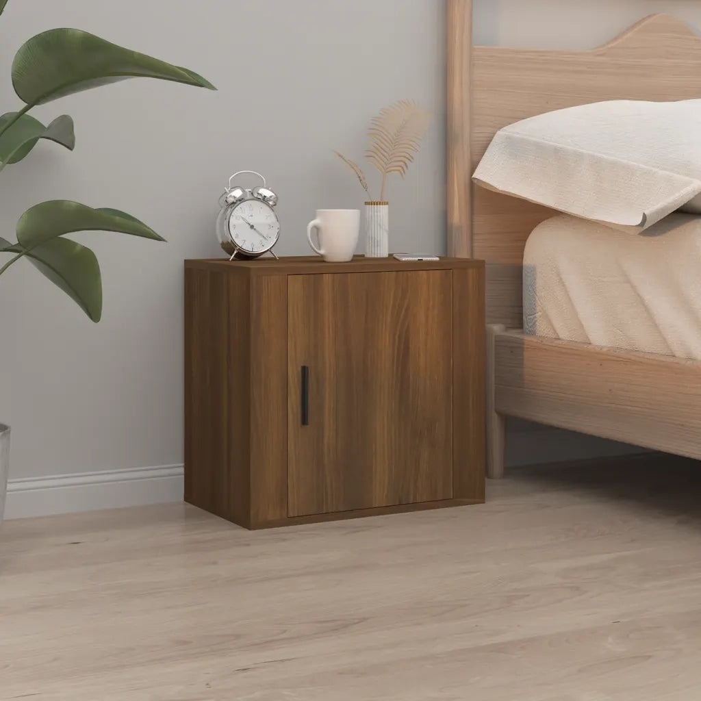 Comodino a Muro Rovere Marrone 50x30x47 cm 816878