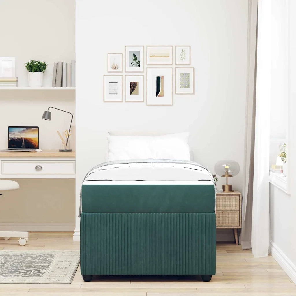 Struttura del letto-Giroletto Verde Scuro 90 x 190 cm Tessuto 304127