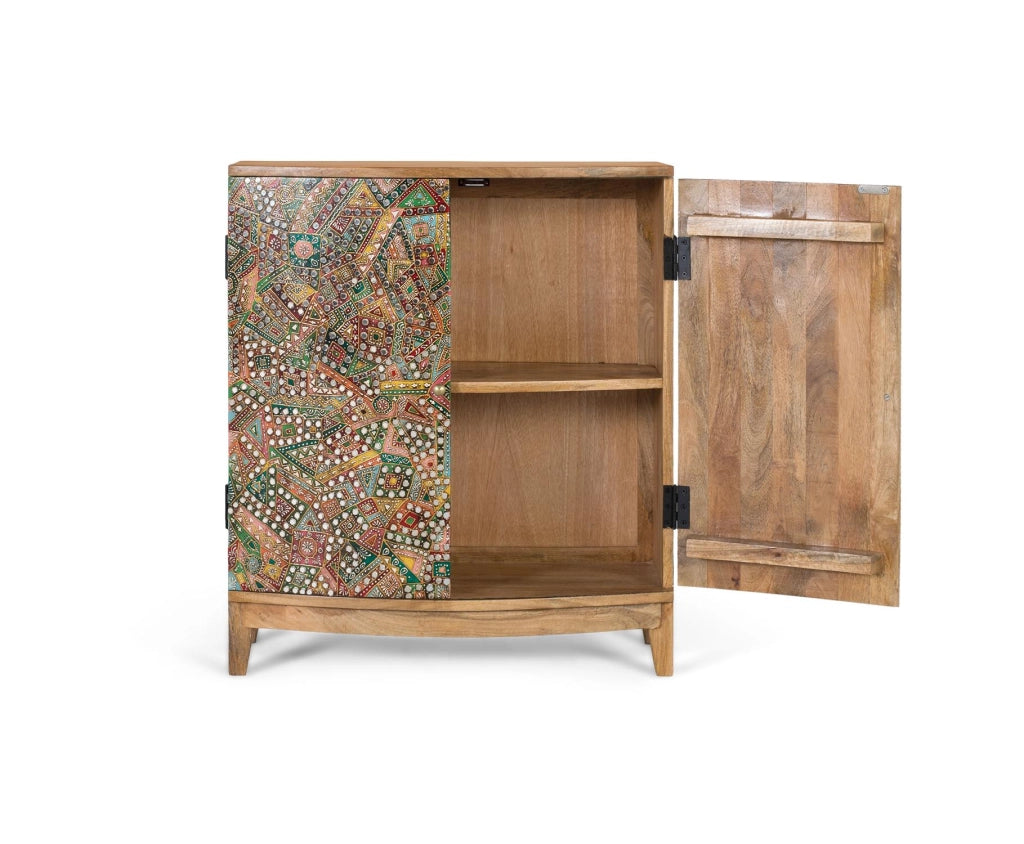Credenza in legno massello di mango con due ante