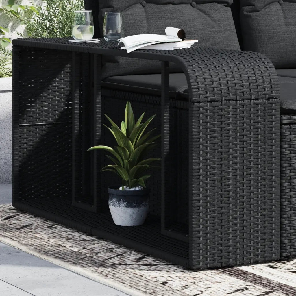 Scaffali portaoggetti 2 pz neri in polyrattan 365981