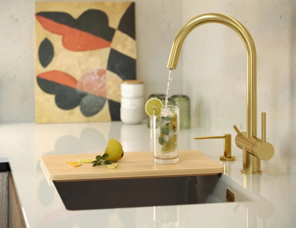 Lavello In Granito Logan 100 Beige Tappo acciaio