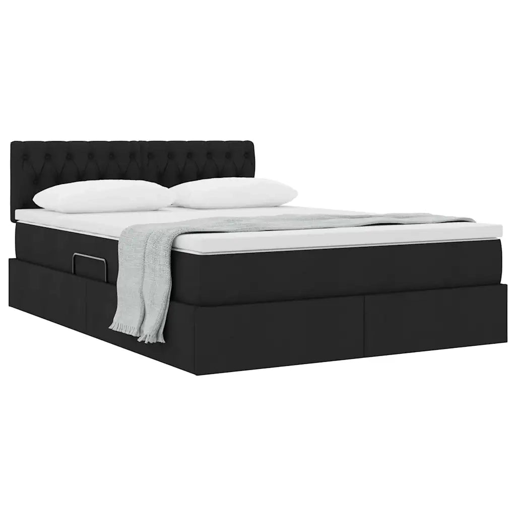 Letto con contenitore e materasso Nero 140 x 200 cm 3370577