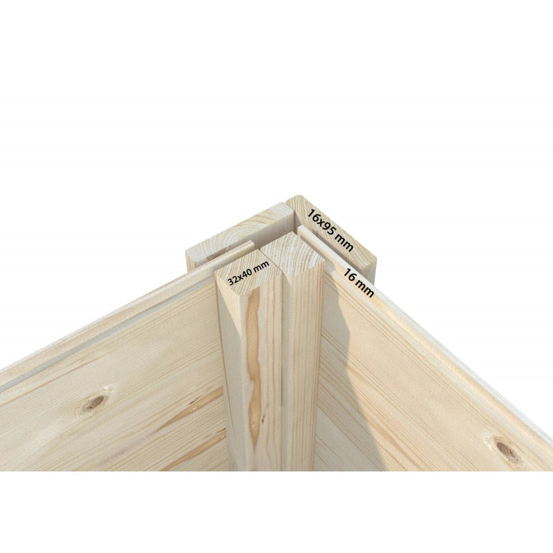 Casetta da giardino in legno 273x370 cm con doppia porta e porta laterale 16 mm - Esterni da Vivere