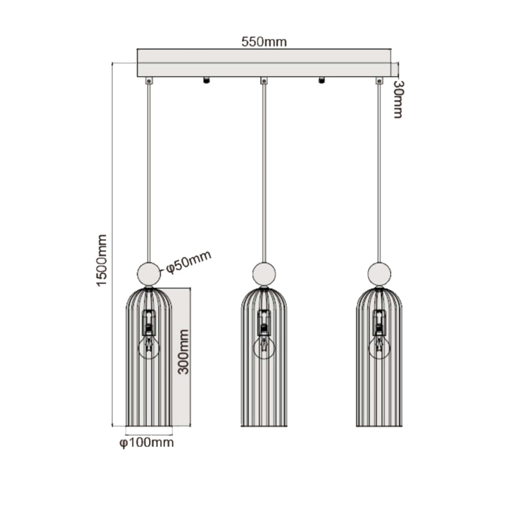 Lampada a sospensione Piega 3xE14 bianco oro Light Prestige