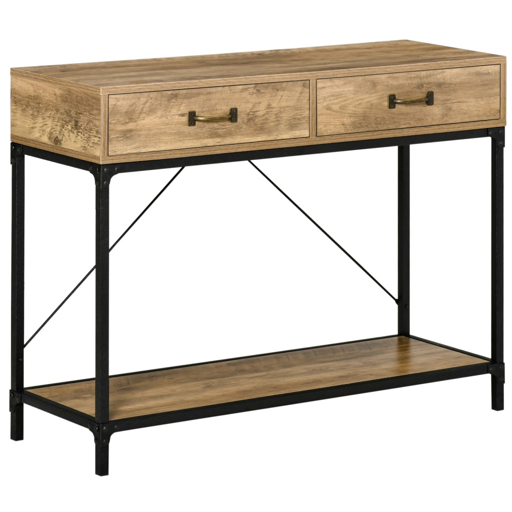 Consolle con 2 cassetti e ripiano ¨C Minimal ¨C Legno 100x35x76 cm