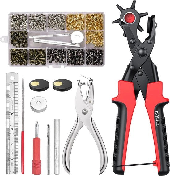 Set di fori per pelle professionale - Lama adattabile Heavy Duty Lama rotante - 240 Set Capelli di pelle doppia Capocciatura foro per pelle