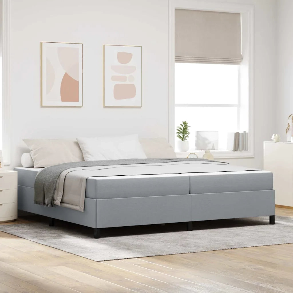Letto a molle con materasso Grigio chiaro 200 x 200 cm Tessuto