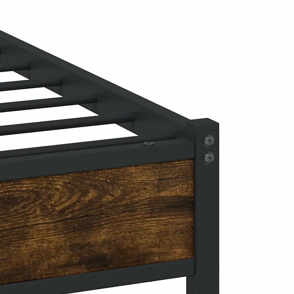 Giroletto senza Materasso in Metallo-Struttura Letto Rovere Fumo 120x200 cm 315322