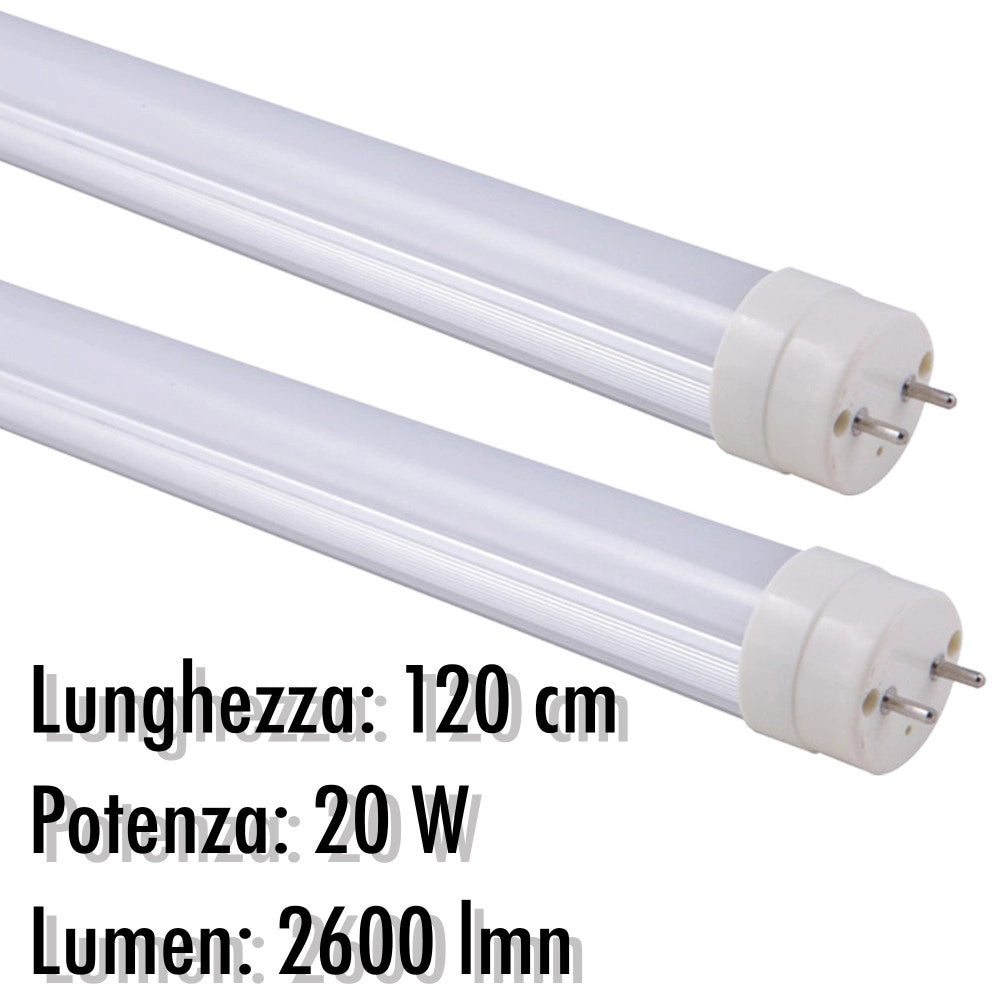 Trade Shop - Tubo Neon A Led T8 20 W Watt 2600 Lmn Con Copertura Opaca Da 120 Cm Luce Bianca -