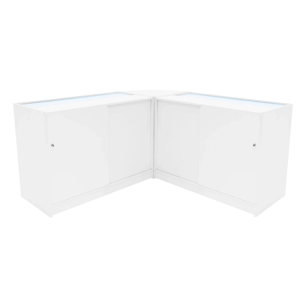 Set Banconi Bianco Triton LED K1200 B1200 CM60 con Serratura e Ripiani