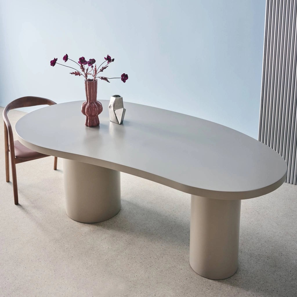 Tavolo da pranzo in legno d'hevea 8 posti, 210cm, grège
