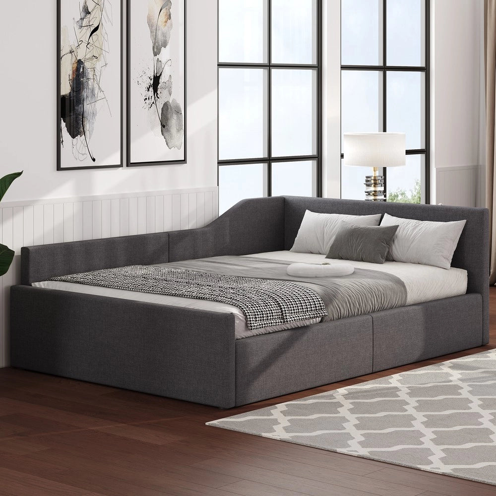 Letto Contenitore Imbottito 140x200 ¨C MINIMAL ¨C Grigio