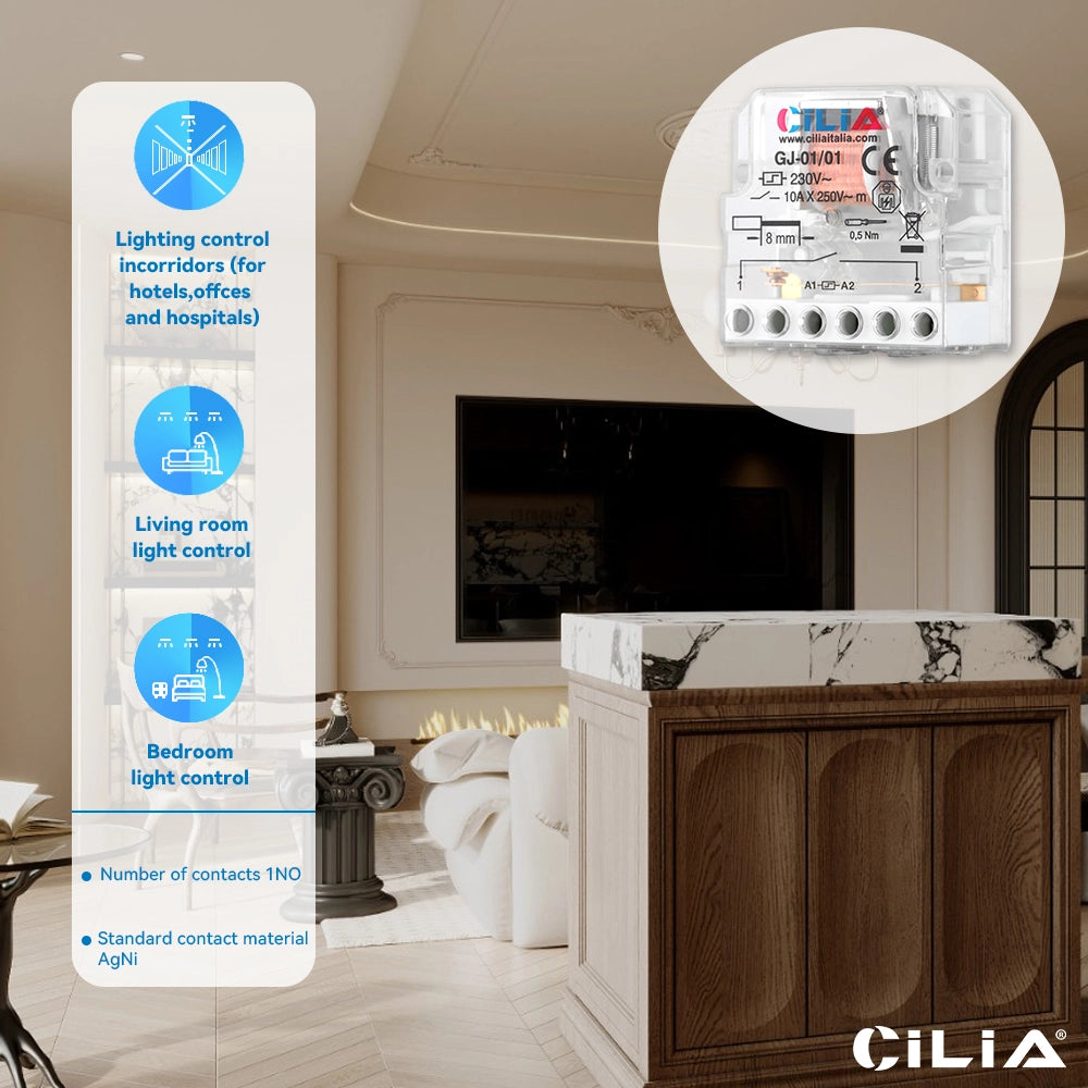 Rel¨¨ Interruttore ad Impulsi 230V 10A ¨C Minimal ¨C Contatti 1NO