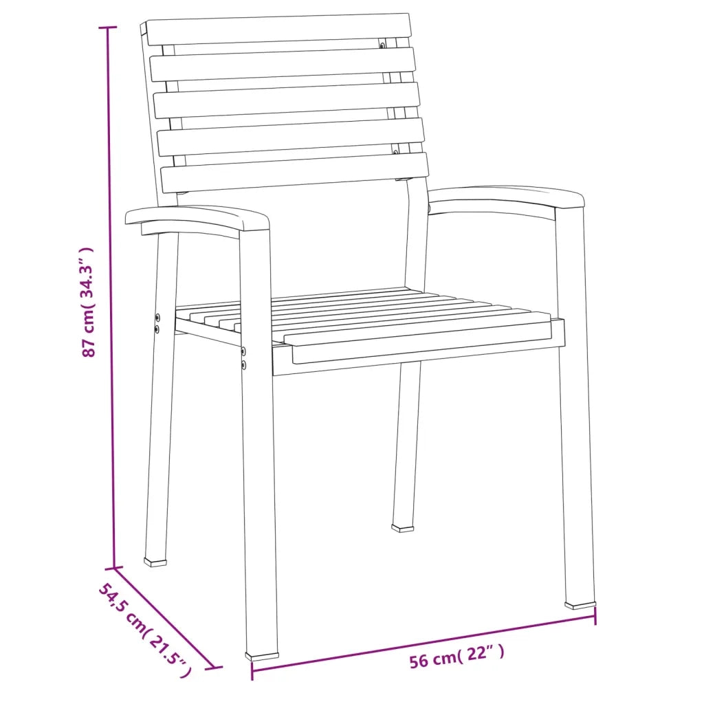 Set Pranzo da Giardino 5 pz Legno Massello di Acacia e Metallo 3155400