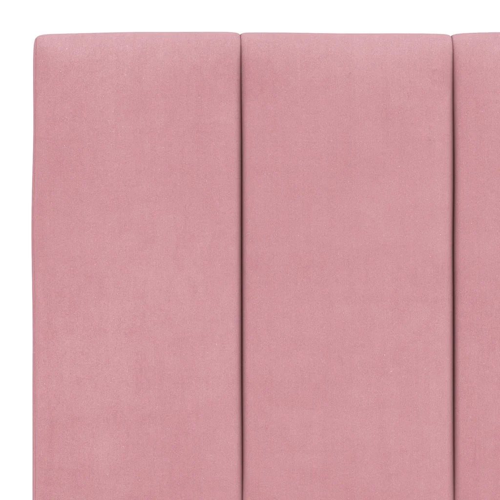 Letto con Materasso Hanko Rosa 200x200 cm in Velluto