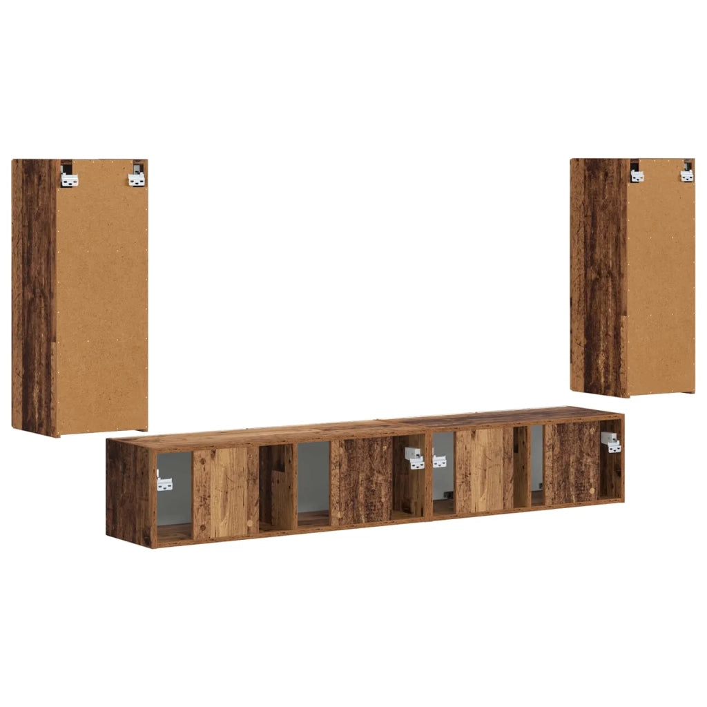 Set mobile TV 4 pcs Legno vecchio Legno multistrato 3409166