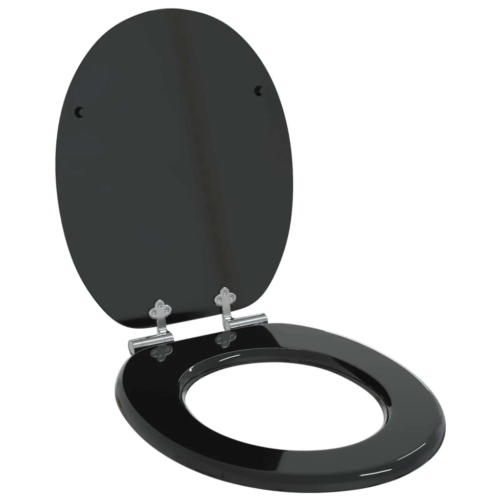 Sedile per toilette con chiusura morbida 2 pcs Nero 44 x 38 cm 3414530