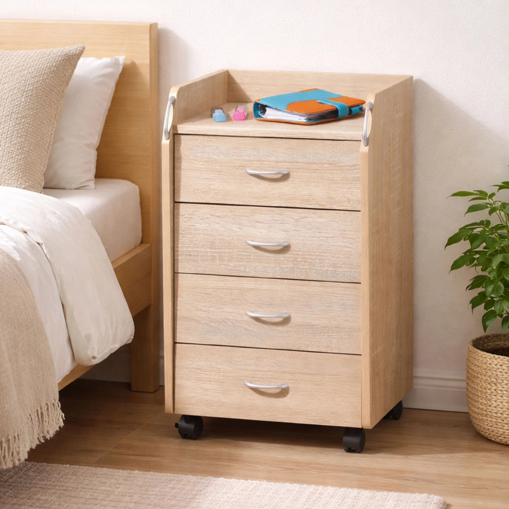 Manco, Cassettiera 4 Cassetti, 40x36x65h cm Beige