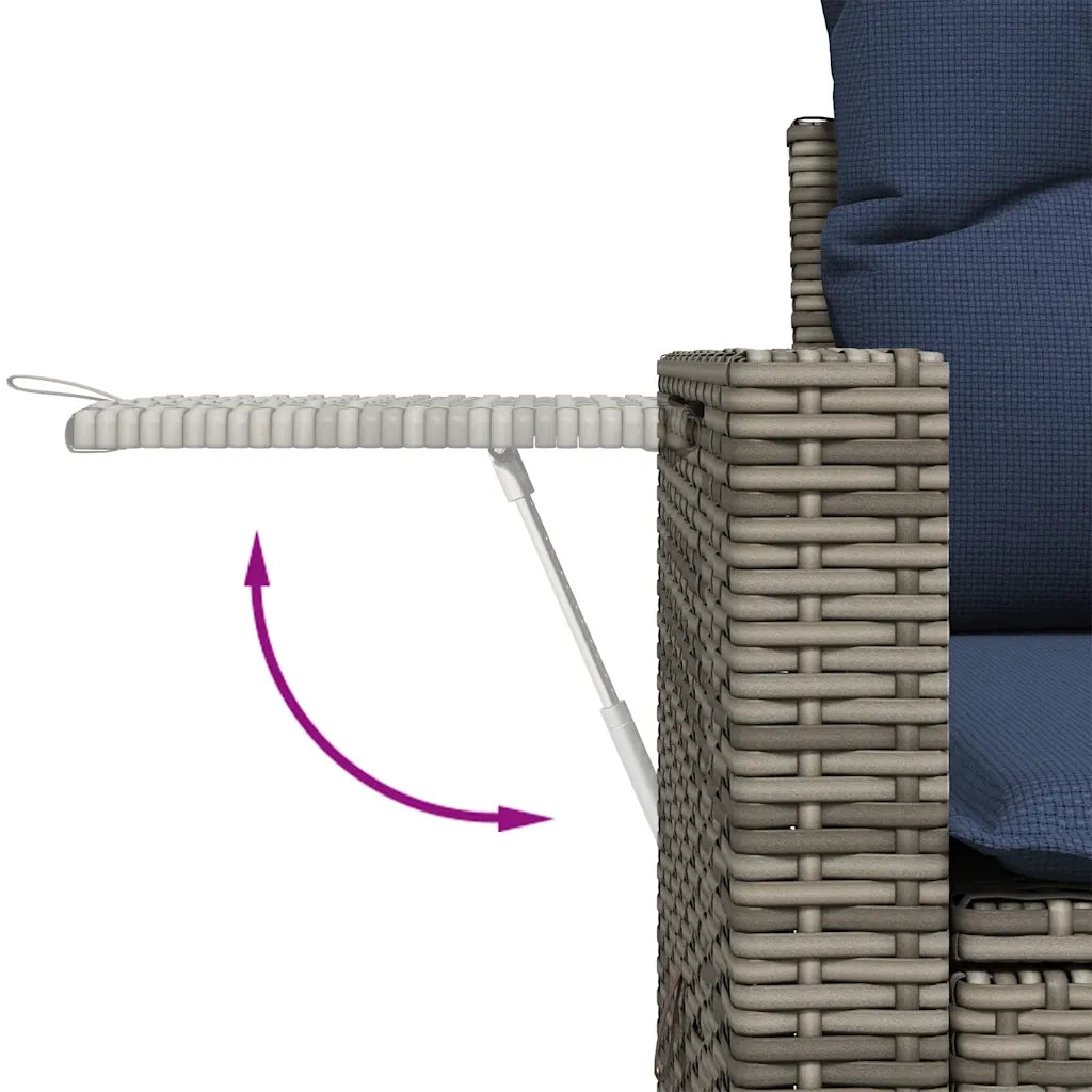 Set Divani da Giardino con Cuscini 7pz Grigio Polyrattan Acacia 3326422
