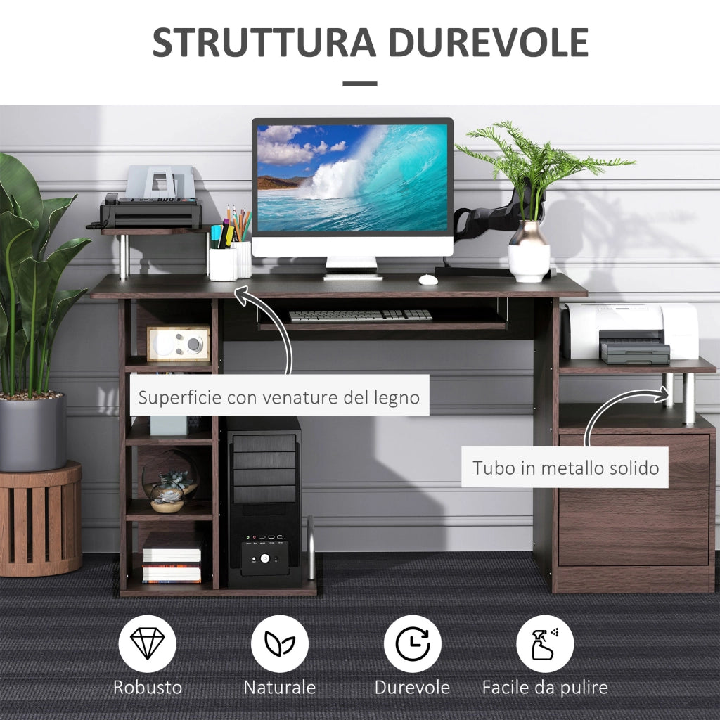 Scrivania per Computer ¨C Xylo ¨C Legno con Cassetto e Scaffale