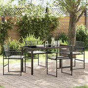 Set da Pranzo per Giardino 5 pcs Nero 3379324