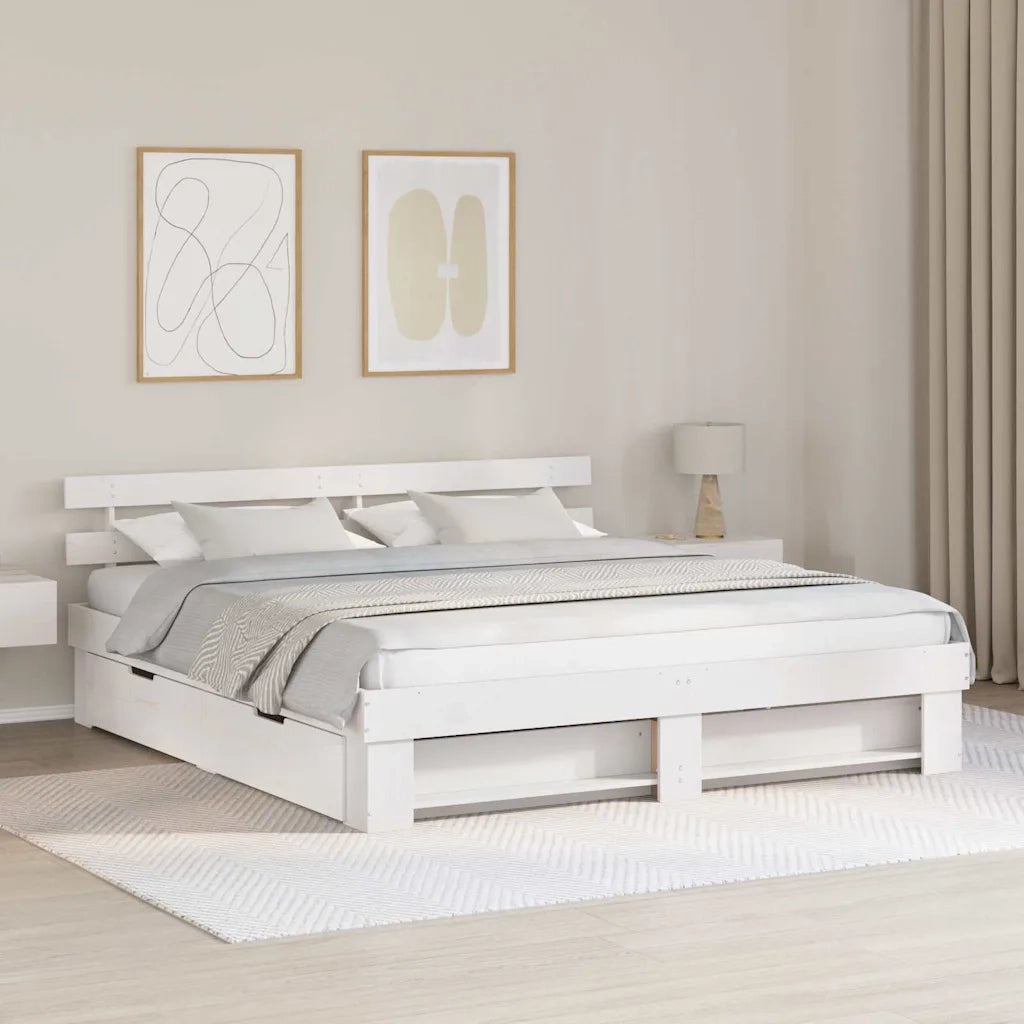 Struttura del letto Bianco 180 x 200 cm Pino massello 3382266