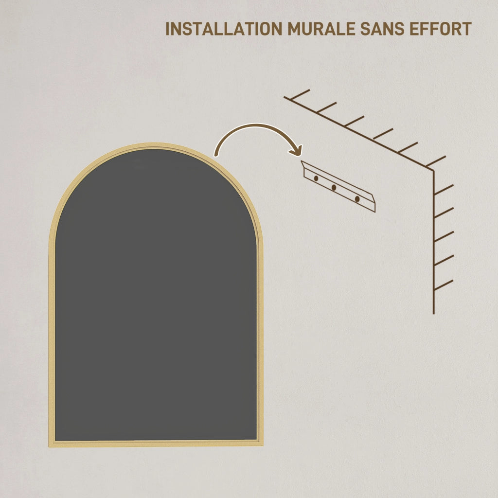 Specchio da Bagno con Cornice in Alluminio ¨C Minimal ¨C Oro 50x70 cm