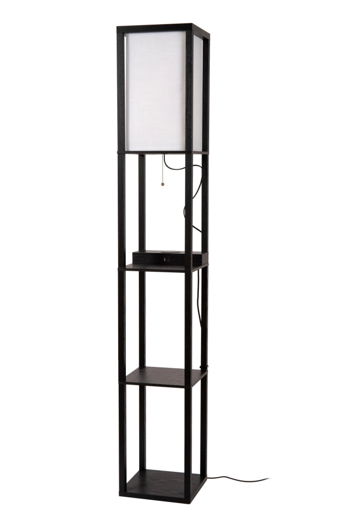 Lampada da terra MENNO Lucide E27 nero crema USB
