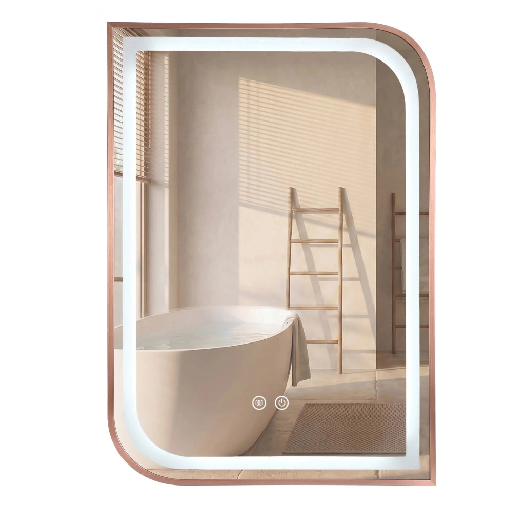 Specchio Led Zone 70x50 Brush Rose Gold