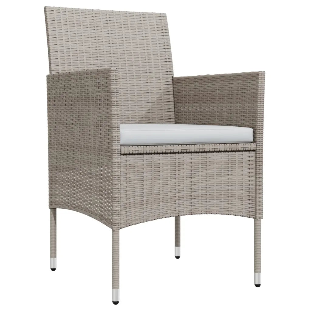 Set da Pranzo da Giardino 7 pz con Cuscini Beige e Nero 3099320