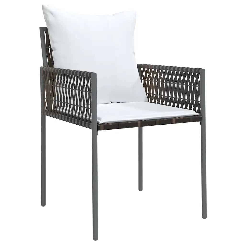 Set da Pranzo per Giardino 9 pcs Marrone e Nero Rattan in PE 3379099