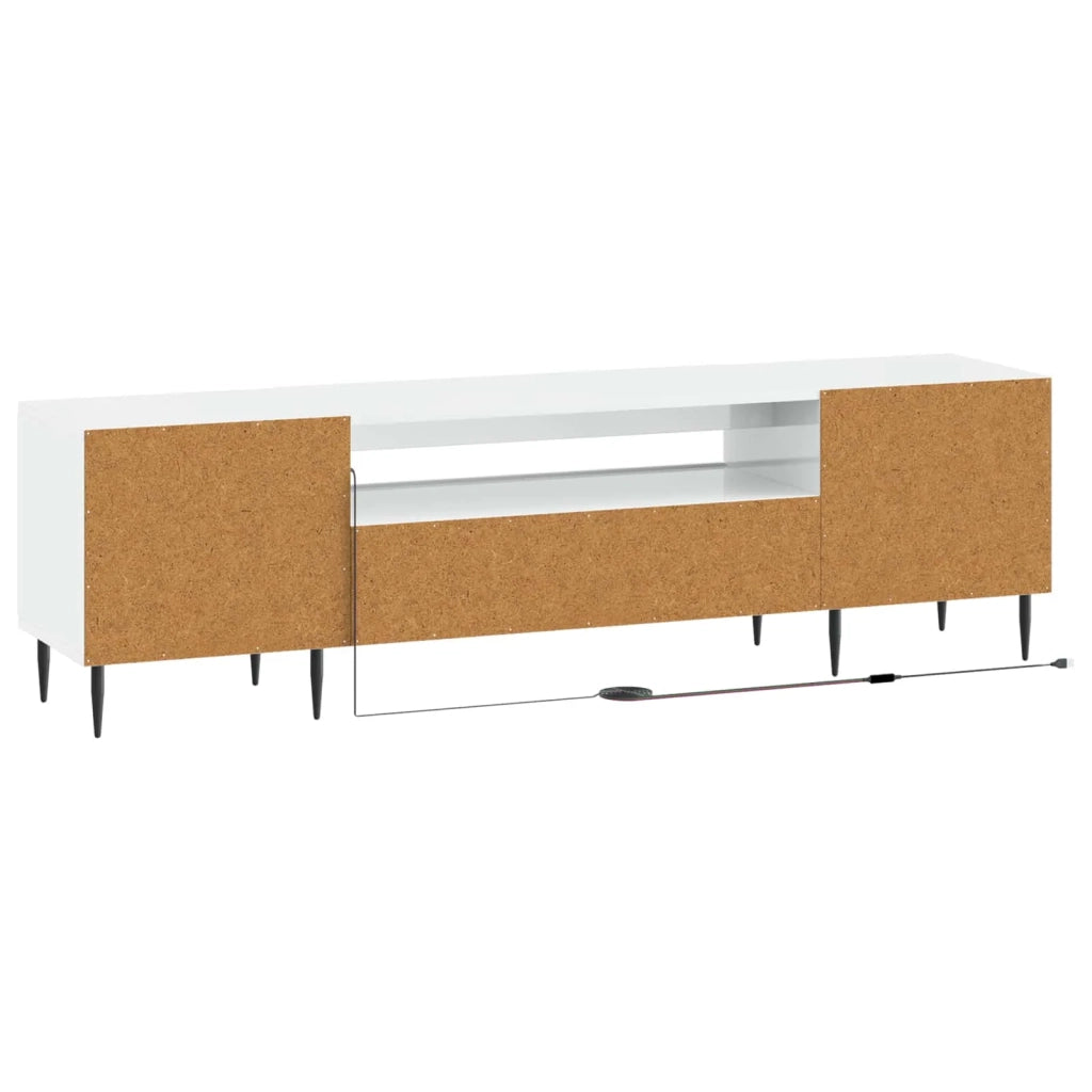 Mobile TV LED Bianco Lucido Legno ingegnerizzato 896469