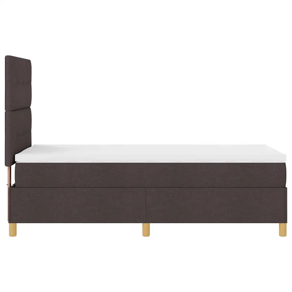 Letto a Sorgente LED Marrone Scuro 80 x 200 cm Tessuto 3343057