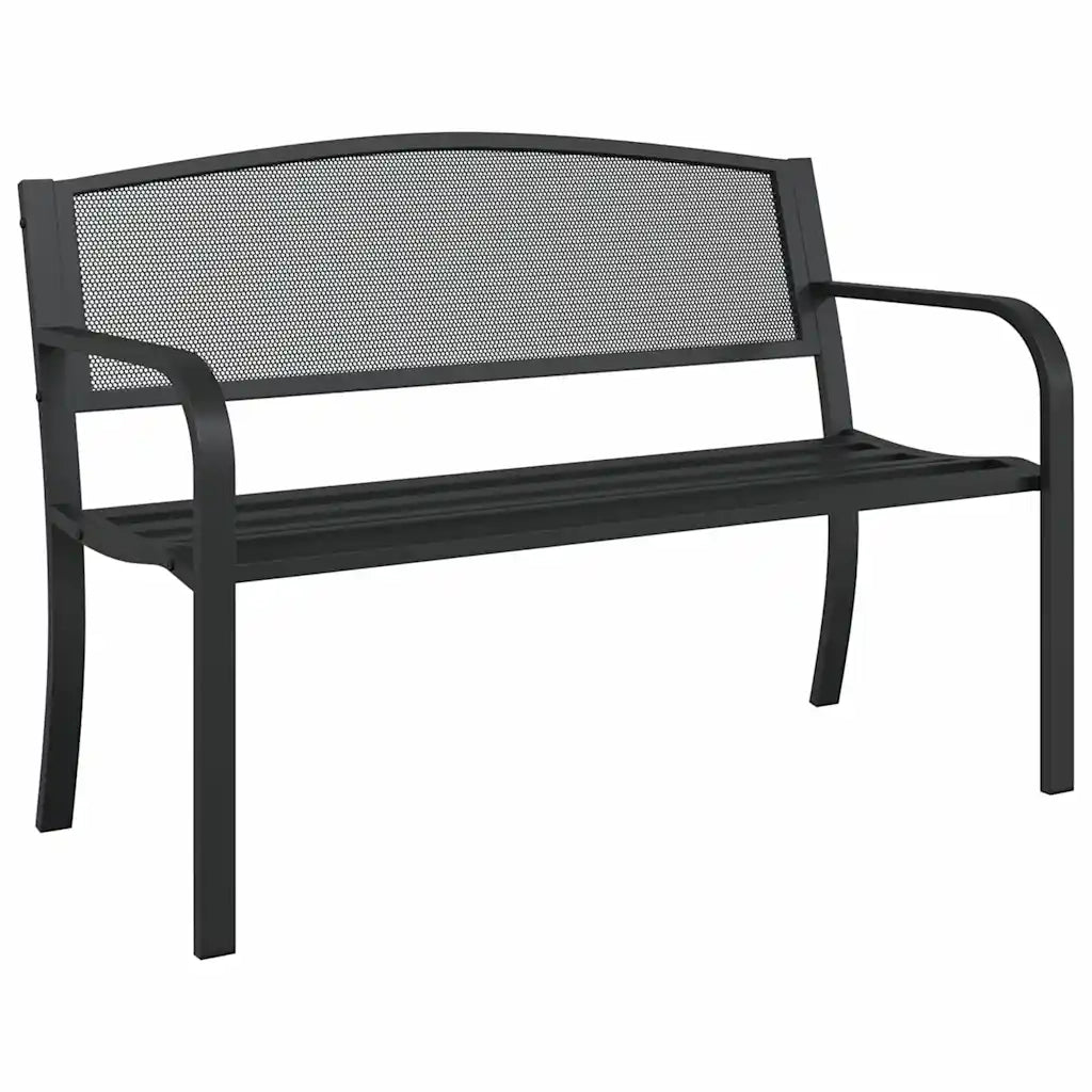Panchina da Giardino | Panca da Giardino 119 cm Nera in Acciaio