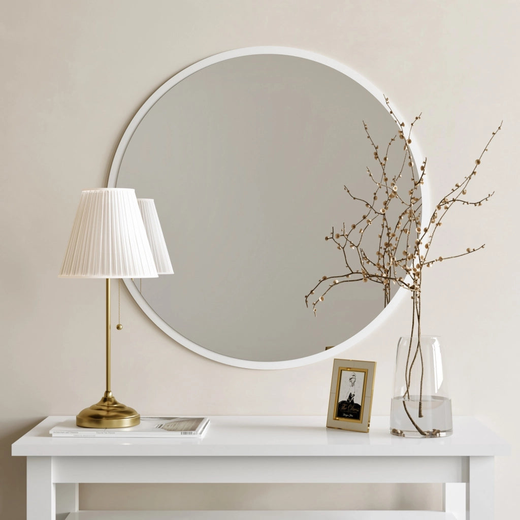 Rosciano, Specchio Forma Rotondo, 60x60h cm Bianco